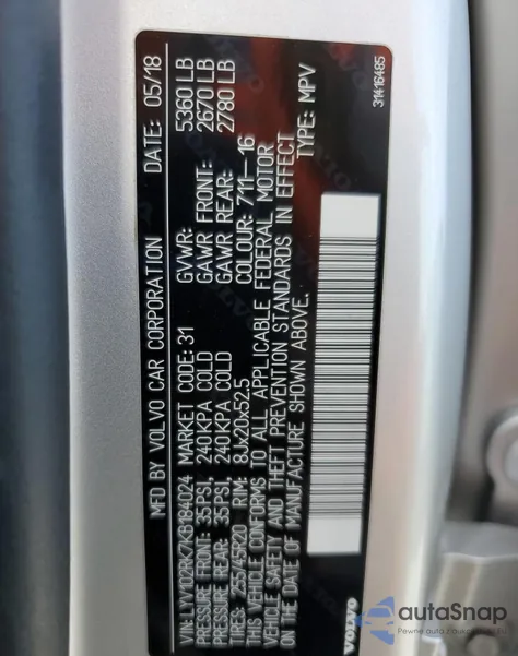 2019 Volvo Xc60 T5 из США, поврежденный, VIN LYV102RK7KB184024